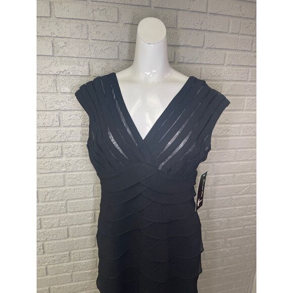 Scarlett Nite Black Sheer Layered Cocktail Sleeveless Shift Dress Size 12 - Picture 2 of 8